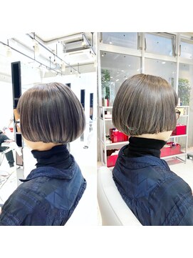 レンジシ オモテサンドウ(RENJISHI omotesando) ハイトーングレージュのミニボブ！＜本橋寛道＞