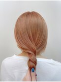 オレンジベージュハイトーンブリーチカラーストレートmaaya