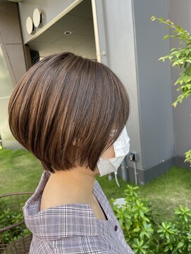 ランド 西宮店(LAND) ナチュラルブラウン×ショートボブ