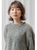 大人かわいい前髪セシルカットココアブラウンフリンジウェーブ
