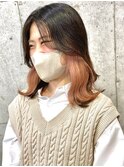 隠せるインナーカラー!色落ちも綺麗なピンクベージュ 表参道