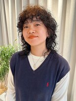 ノラギンザユー(NORA GINZA/U)&nbsp;【古賀】ブリーチ無しルーツカラー　ウルフパーマ　スパイラル