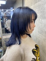 キャラ シャローネ 池袋(Chara Chalone)&nbsp;襟足長めのウルフスタイル/青髪ウルフスタイル