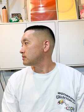 メリケンバーバーショップ フクオカ(MERICAN BARBERSHOP FUK) ハイライトマッシュパーマウルフアッシュブラック