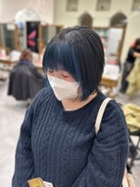 ヘアーワークス ボナ(HAIR WORKS bona.)&nbsp;個性を引き出すデザインカラー 前髪カラー/ブルー/青/Wカラー