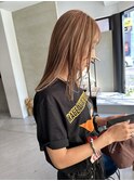 たっぷりハイライト　多めのハイライト　ピンクグレージュ西田