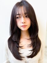 アース 菊名店(HAIR&MAKE EARTH)&nbsp;暗めカラー◎20代30代のシースルーバングで小顔