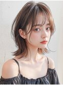 韓国レイヤーくびれヘア/ミディアムレイヤー小顔大人可愛いp