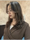 ◎ くびれレイヤー/オリーブベージュ/顔周り/シースルー/銀座20