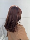 ☆セミロング透明感ピンクブラウンカラー☆