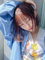 テトヘアー(teto hair) 切りっぱなしボブ、ピンクベージュ、シースルーバング