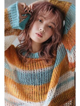 ヘアー アイス 御器所本店(HAIR ICI) A/W ピンクブラウン　ミディアムレイヤー