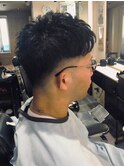 爽やか メンズショート 黒髪 束感 ツーブロック【札幌】