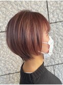 イメチェン/似合わせカット/フルバング/レッドブラウン/柏