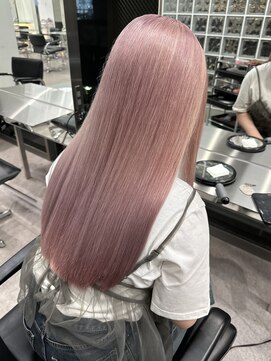 サンクプロジェクト(cinq PROJECT) ミルクティーピンクベージュダブルカラーハイトーン韓国レイヤー