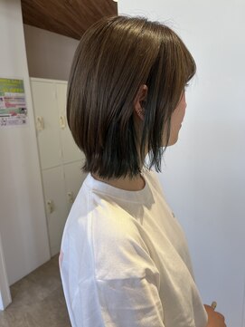 サラビューティーサイト 志免店(SARA Beauty Sight) 【あんstyle】20代30代インナーグリーン&外ハネボブ