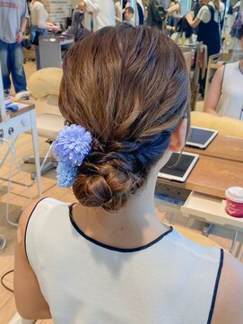 アフロート ディル(AFLOAT D'L) ★結婚式お呼ばれドレスヘア編み込みポニーテールアップスタイル