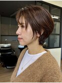 ショート/ボブ/面長/前髪なし/絶壁解消/30代/40代/50代/くびれ
