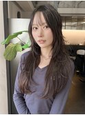 ロングレイヤーカット/シースルーバング/ハイレイヤー/顔まわり