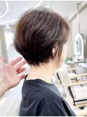 ショートボブ白髪染め白髪ぼかし似合わせカットメルティカラー