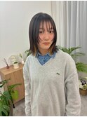 姫カット／切りっぱなしボブ／黒髪／肩ラインボブ／20代30代40代