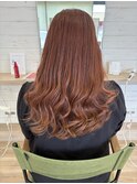 MELIA/佐藤  オレンジベージュ×ロングコテ巻き