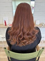 メリア(MELIA)&nbsp;MELIA/佐藤  オレンジベージュ×ロングコテ巻き