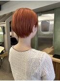 丸みショートハイトーンカラー
