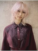 レイヤーカット/ウルフ/ホワイトブロンド/外ハネボブ/美髪