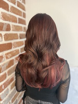 エニー 栄(Any) ブリーチありワインレッド×韓国レイヤー