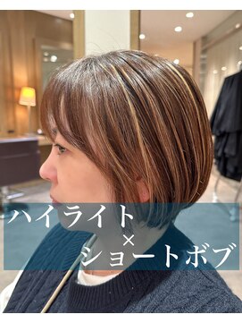 ユウヘアー 石川橋店(U Hair) ボブ×ハイライトデザインカラー