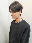 【大人メンズ】ニュアンスセンターパート×ナチュラルブラック