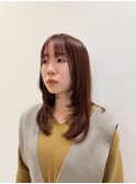 レイヤーカット＋レッドブラウンカラー