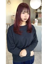カシェ キョウマチ(cashe’e)&nbsp;チェリーレッド/レイヤーカット