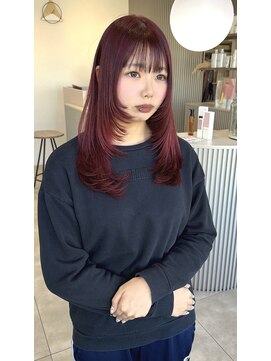 カシェ キョウマチ(cashe’e) チェリーレッド/レイヤーカット