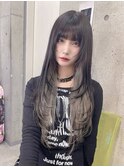 ミルクティーブロンドニュアンスウルフワンホンレイヤー渋谷