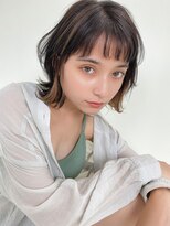 ルービック 梅田茶屋町(Rubik)&nbsp;ウルフレイヤーボブ×インナーカラー×毛先パーマ