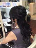 ロングヘアハーフアップ