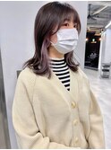 インナーカラーショコラアッシュヘルシースタイル波巻きぎゃう