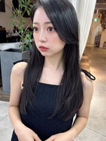 インビテーション(invitation) 大人かわいい地毛風カラーアッシュブラック前髪顔周りおくれ毛