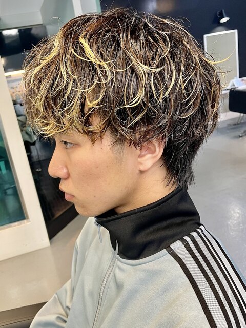 《Agu hair 小木曽》シャドーパーマ×ハイライトMIX◎