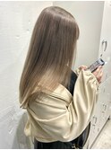 ダブルカラーミルクティーベージュケアブリーチハイトーンカラー