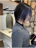 ショートボブ×インナーカラー