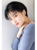 イメチェンホワイトブロンド外ハネボブ美髪ワイドバング韓国黒髪