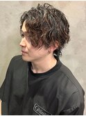 ミディアム ニュアンスパーマ ウルフカット