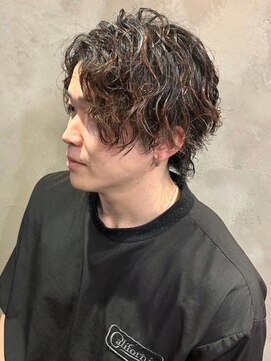 ディスイズバーバーサード(THIS IS BARBER 3rd) ミディアム ニュアンスパーマ ウルフカット