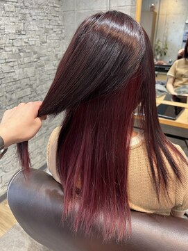 セプトヘア(sept hair) インナーカラー　ピンクラベンダー