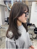 レイヤーくすみカラーオリーブカラーアッシュ渋谷代官山
