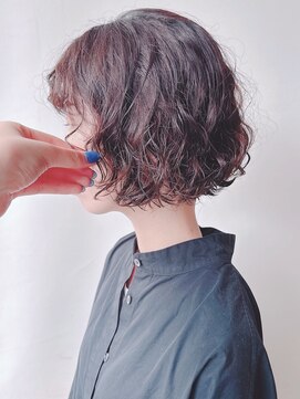 モリオフロムロンドン 原宿本店(morio from London) 【morio 原宿】ニュアンスボブパーマ　くるくる外国人風