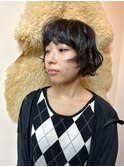 ハーフドライで完成◎暗髪×ボブパーマ【mayu】【nowas.明石】